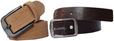 Winsome Deal Men Formal, Casual Beige, Brown Artificial Leather Belt Camel, Brown Winsome Deal Men Formal, Casual Beige, Brown Artificial Leather Belt Camel, Brown