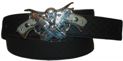 59% OFF on Authority Men Casual Black Genuine Leather Belt Black