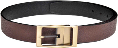 58% OFF on Scarleti Men Casual Brown Genuine Leather Reversible Belt Brown
