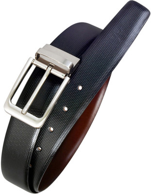 50% OFF on Midas Men Formal Black, Brown Genuine Leather Reversible Belt Black, Brown