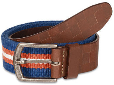 66% OFF on Paradigm Design Lab Men Casual Orange, Blue Genuine Leather Belt Orange