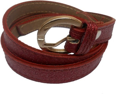 74% OFF on D&D Girls Casual Maroon Artificial Leather Belt Marron-03