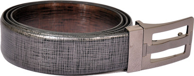 53% OFF on The Runner Men Formal Black Genuine Leather Reversible Belt BLBR05