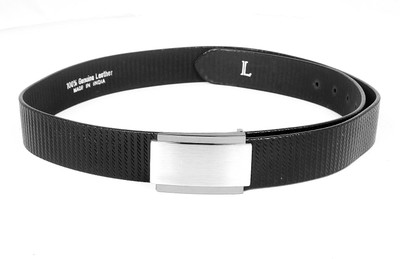 55% OFF on Ligans NY Men Formal, Casual Black Genuine Leather Belt Black