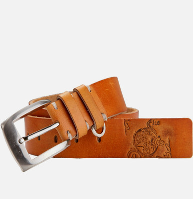 99cells Men, Women Casual Tan Genuine Leather Belt Tan