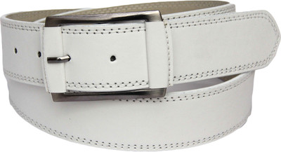 25% OFF on SkyWays Men Evening/Party, Casual White Genuine Leather Belt White-02