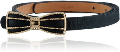 60% OFF on Calvino Girls Casual, Evening/Party Black Artificial Leather Belt Black