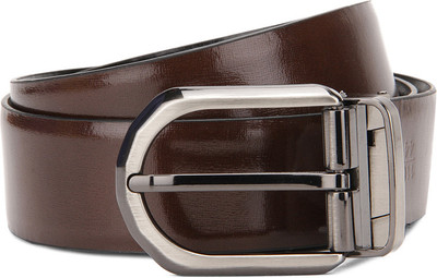 Newhide Men Black, Brown Metal Reversible Belt Black and Brown Newhide Men Black, Brown Metal Reversible Belt Black and Brown