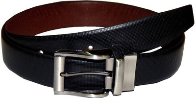 47% OFF on Navaksha Men Formal Black Genuine Leather Reversible Belt Black