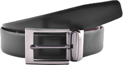 75% OFF on Buckleup Men Formal Black Genuine Leather Reversible Belt Black