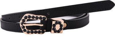 75% OFF on Buckle Up Women Casual Black Artificial Leather Belt Black