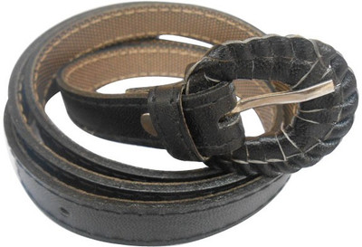 74% OFF on D&D Girls Casual Black Artificial Leather Belt Black-01