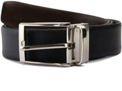 Doc & Mark Men Formal Brown, Black Genuine Leather Belt Brown, Black
