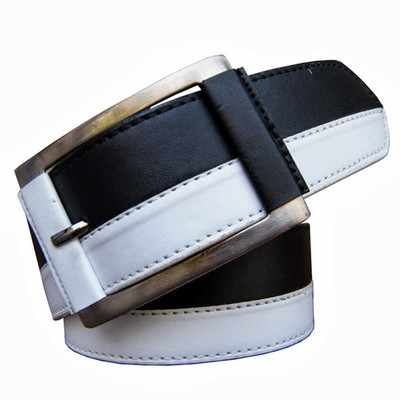 53% OFF on Winsome Deal Men Casual Artificial Leather Belt Black and White