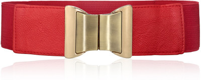 59% OFF on Calvino Women Casual, Formal Red Artificial Leather Belt Red