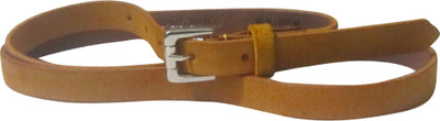 The Stuff Women Casual Yellow Genuine Leather Belt Yellow
