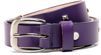 55% OFF on Ligans NY Women Casual, Evening, Party Purple Genuine Leather Belt Purple