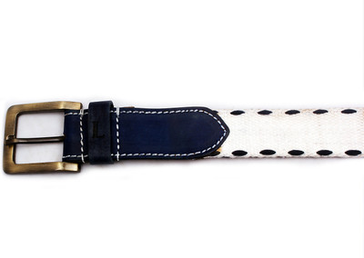 55% OFF on Ligans NY Men, Women Casual White Genuine Leather, Canvas Belt Multicolor