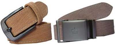 57% OFF on Winsome Deal Men Formal, Casual Beige Artificial Leather Belt Beige