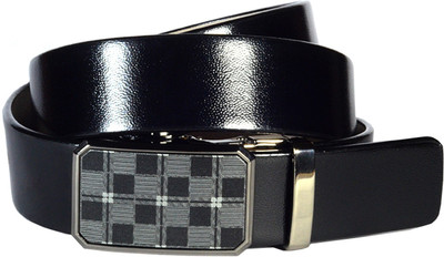 57% OFF on Magiq Men Casual, Formal Black Genuine Leather Belt Black