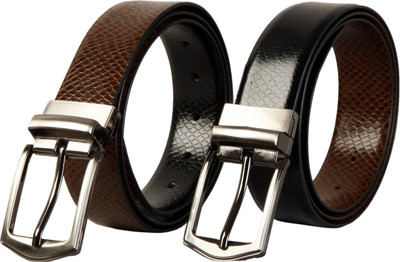 62% OFF on Scharf Men Formal Black, Brown Genuine Leather Reversible Belt Black 69