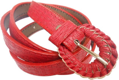 75% OFF on D&D Girls Casual Red Artificial Leather Belt Red-05