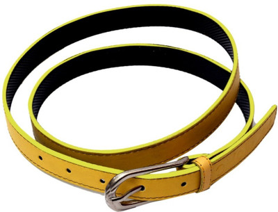 70% OFF on Moac Girls Casual Yellow Artificial Leather Belt Yellow