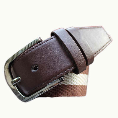 55% OFF on Winsome Deal Men Casual Brown Canvas Belt Brown