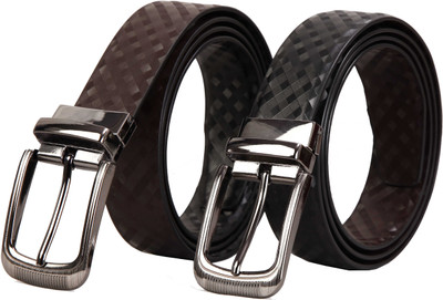 65% OFF on Scharf Men Formal, Party Black Artificial Leather Reversible Belt Black70