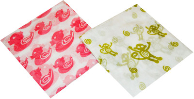 45% OFF on Ireeya Abstract Double Blanket White, Pink, White, Green