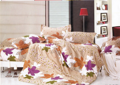 Just Linen Cotton Floral King Bedsheet 1 Bedsheet, 2 Pillow Covers, Multicolor