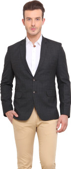 Ennoble Checkered Single Breasted Casual Men's Blazer - BZRED7CNMYEWMGJV