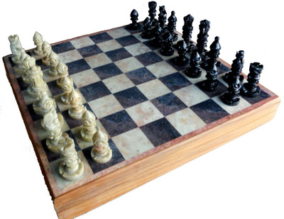 31% OFF on StonKraft Handcrafted Stone Inlay Game Board and Stone Carved Pieces 10 inch Chess Board