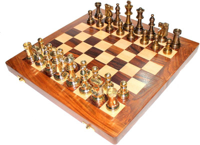 30% OFF on StonKraft Collectible Wooden Folding Chess Game Board Set, Brass Staunton Figure Pieces Board Game 30% OFF on StonKraft Collectible Wooden Folding Chess Game Board Set, Brass Staunton Figure Pieces Board Game