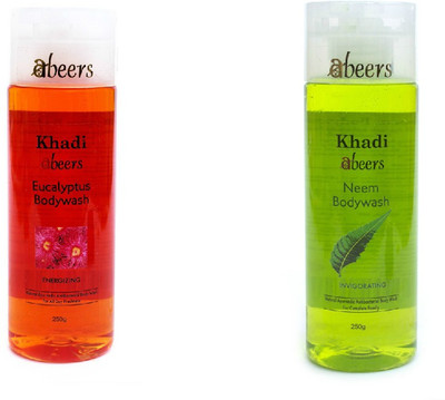 Abeers Khadi Neem & Eucalyptus Bodywash - 250 ML each (Pack of two)