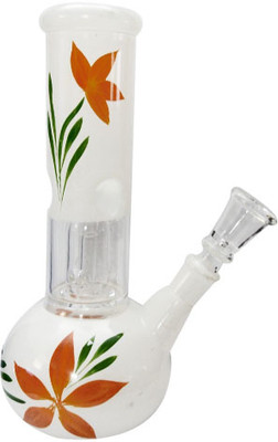 Little Goa Orange Flower White - 8 Inch Bong