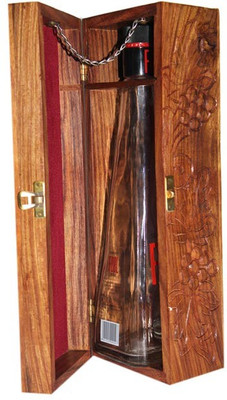 33% OFF on Pindia Wine Beer Chest Case Boxes Wooden, Brass Bottle Rack Cabinet