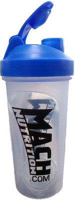 Mach Nutrition PP5 650 Ml Shaker, Bottle, Sipper (Pack Of 1, Transparent, Blue Cap)