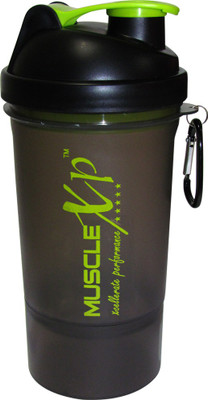 MuscleXP Smart PRO Gym With Strainer - Design 1 500 Ml Shaker (Pack Of 1, Black Transparent)