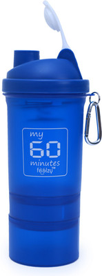 My 60 Minutes Shaker With 2 Storage Blue 500 Ml Bottle (Pack Of 1, Blue)