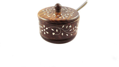 33% OFF on Pindia Fancy & Elegant Small Sugar Bowl With Spoon Wooden, Brass Bowl Brown, Gold, Pack of 1 33% OFF on Pindia Fancy & Elegant Small Sugar Bowl With Spoon Wooden, Brass Bowl Brown, Gold, Pack of 1