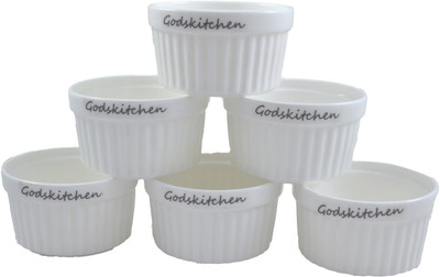 16% OFF on Godskitchen CrèMe Brule Small Set Ceramic Bowl Set White, Pack of 6