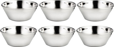 29% OFF on Lime Euro Vati 02 Stainless Steel Bowl Set((Silver, Pack of 6))