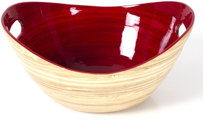Cherrytin Deep Bamboo Bowl Red, Beige, Pack of 1 Cherrytin Deep Bamboo Bowl Red, Beige, Pack of 1
