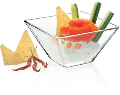Borgonovo Modi Square 8 Cm Glass Bowl Clear, Pack of 6 Borgonovo Modi Square 8 Cm Glass Bowl Clear, Pack of 6