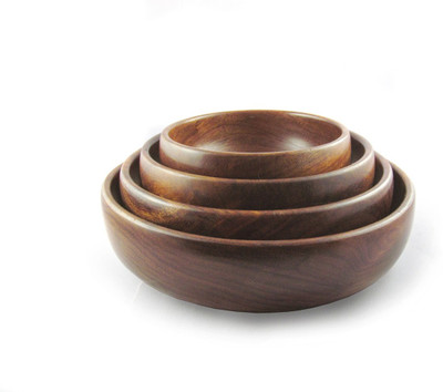 Pindia Simple & Elegant Hand Carved Wooden Bowl Set Brown, Pack of 4 Pindia Simple & Elegant Hand Carved Wooden Bowl Set Brown, Pack of 4