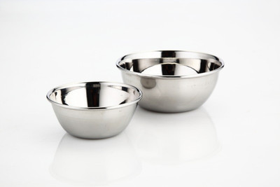 Ndura Shiny Stainless Steel Bowl Set Silver, Pack of 2 Ndura Shiny Stainless Steel Bowl Set Silver, Pack of 2