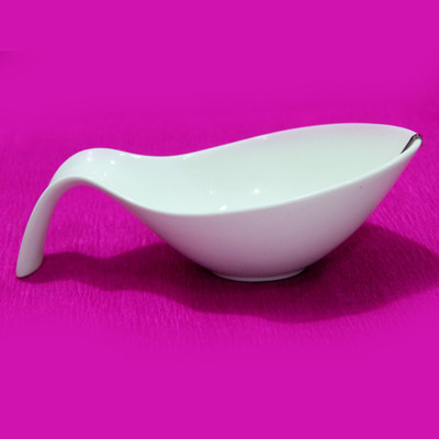 Devnow Ceramics Gravy With Handle 26.4 cm Glass Disposable Bowl Clear, Pack of 1