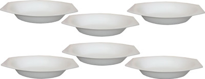 Thw Large Acrylic Oval Serving Polypropylene Bowl Set White, Pack of 6 Thw Large Acrylic Oval Serving Polypropylene Bowl Set White, Pack of 6