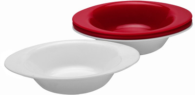 46% OFF on Saflona Polypropylene Bowl Set White, Red, Pack of 4